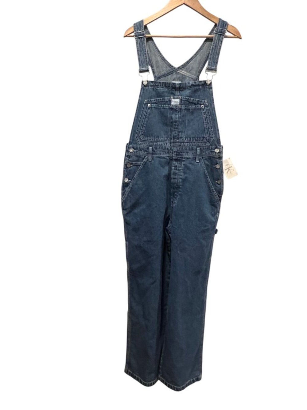 Calvin Klein 90s Denim Bib Overalls, NWT, Med Wash, L